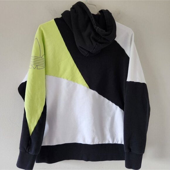 ADIDAS | Color Block Reflective Hoodie Black Pistachio Green Sz S - Picture 6 of 10